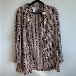 Tribal vintage button down top / light blazer